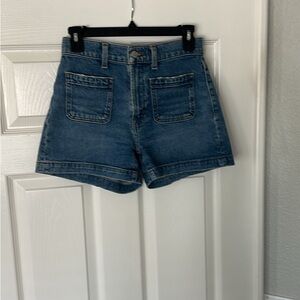 Madewell Medium Blue Denim High-Rise Shorts